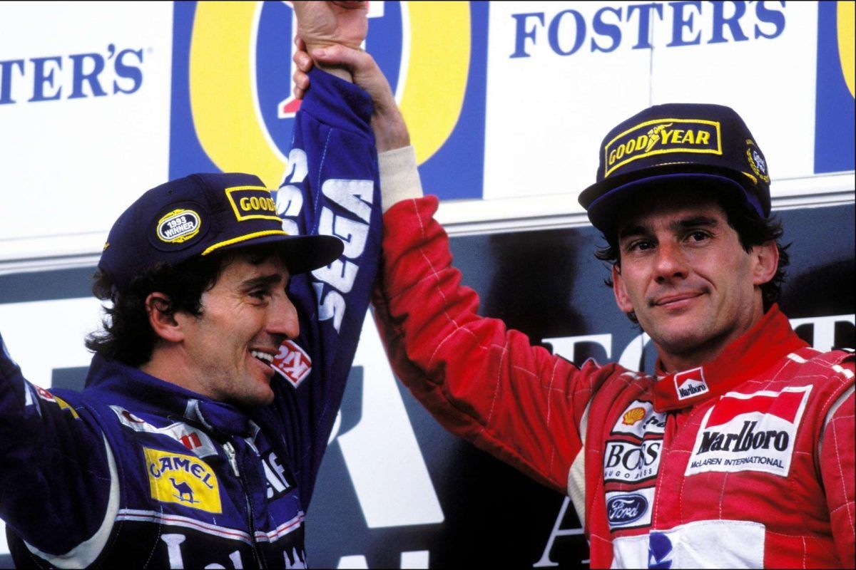 Senna embraces Prost